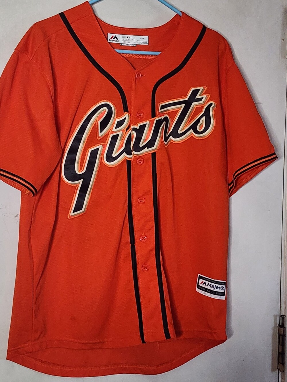 Majestic Orange Giants Baseball Jersey with Black Trim
